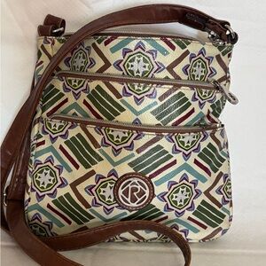 Relic Geometric Crossbody Bag with Brown Strap